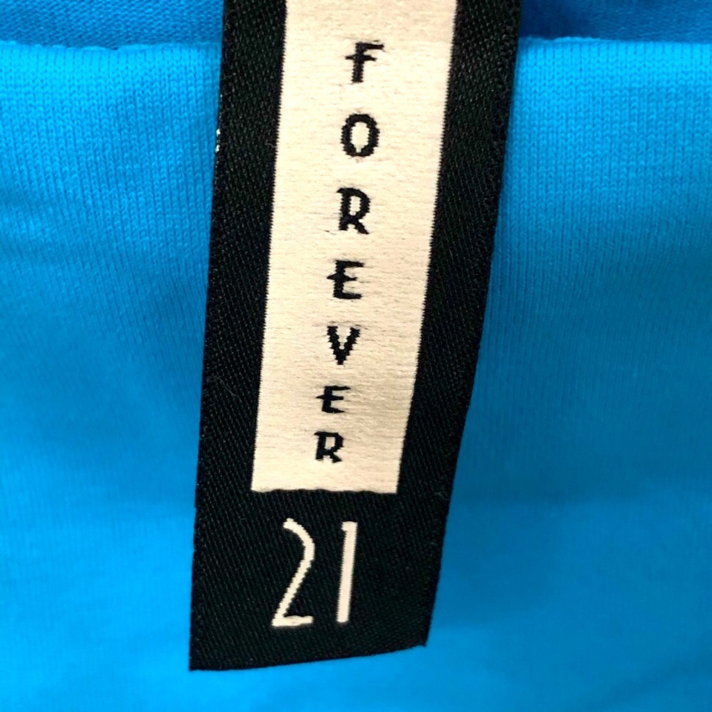 Forever 21 blue top w/belly button cut out Size L —#086 - Picture 7 of 13